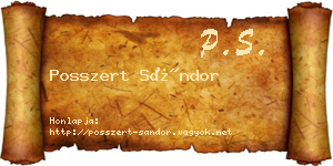 Posszert Sándor névjegykártya